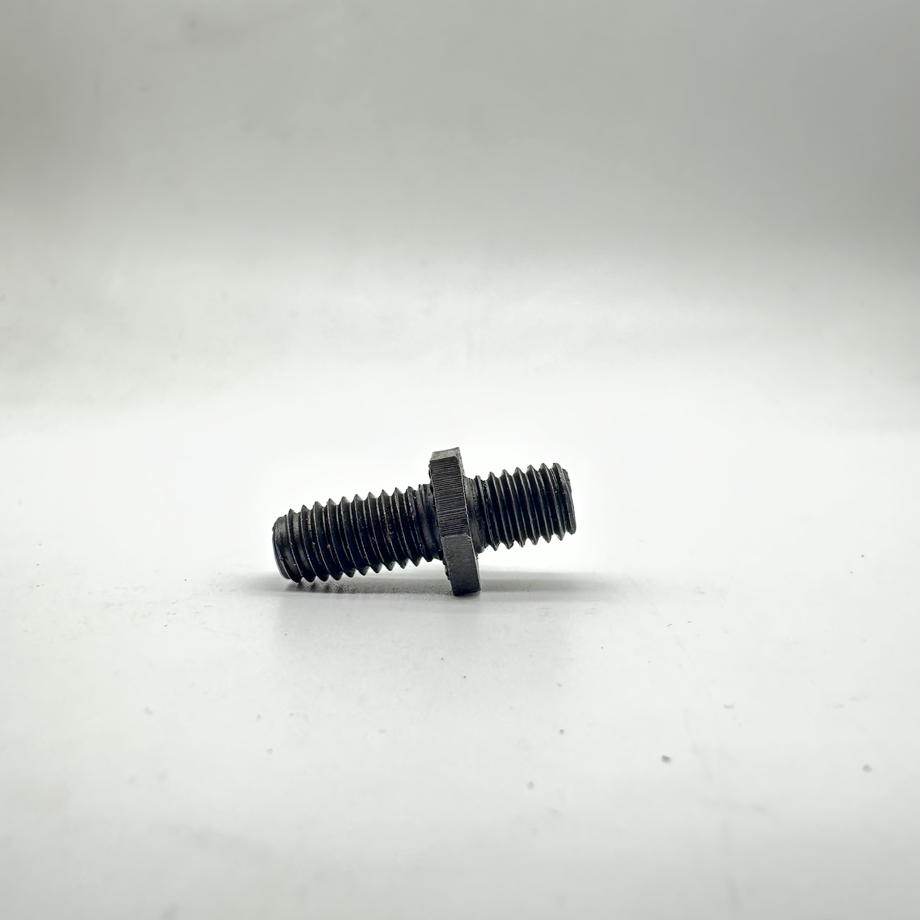 M8 X 27 OVERALL HEX COLLAR WITH SERRATIONS TAPTITE ONE END STEEL ,HARDENED, MAGNI SILVER FINISH OR GEOMET 500