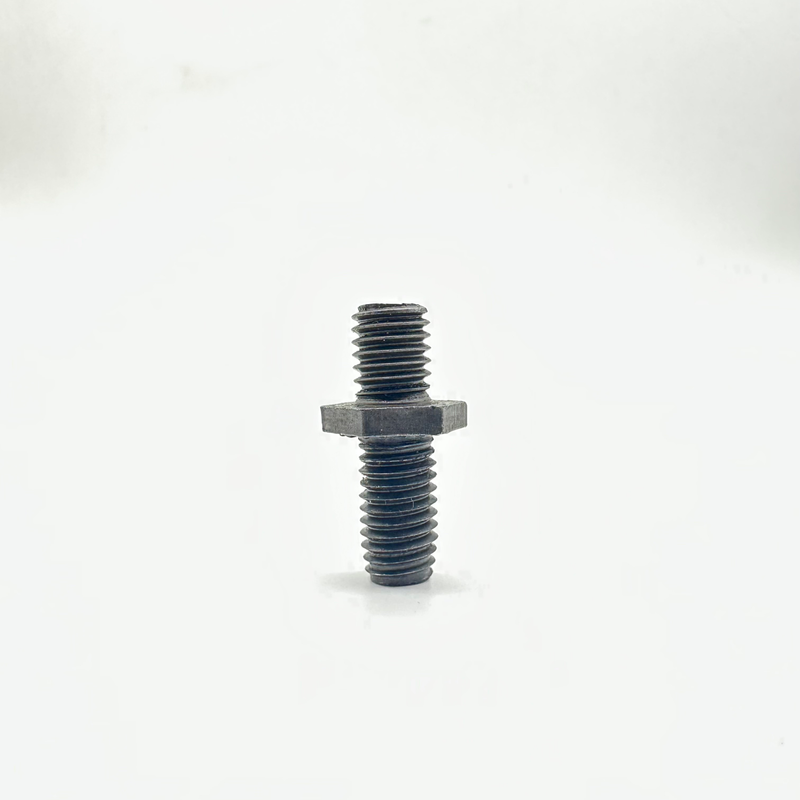 M8 X 27 OVERALL HEX COLLAR WITH SERRATIONS TAPTITE ONE END STEEL ,HARDENED, MAGNI SILVER FINISH OR GEOMET 500