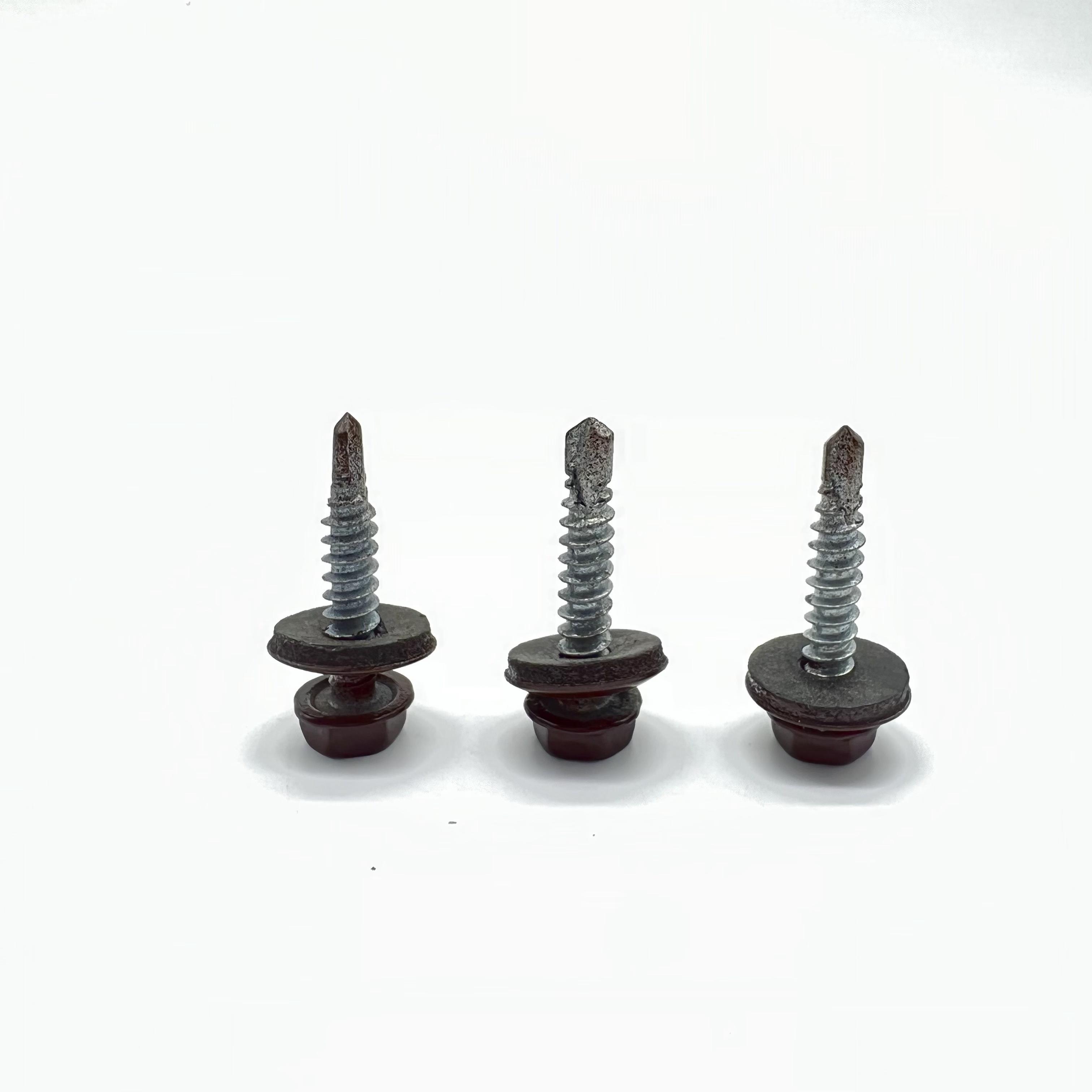 Self-Drilling Screw P1 #10-14X25 Ral 9002 Hex Head EPDM Bonded Washer