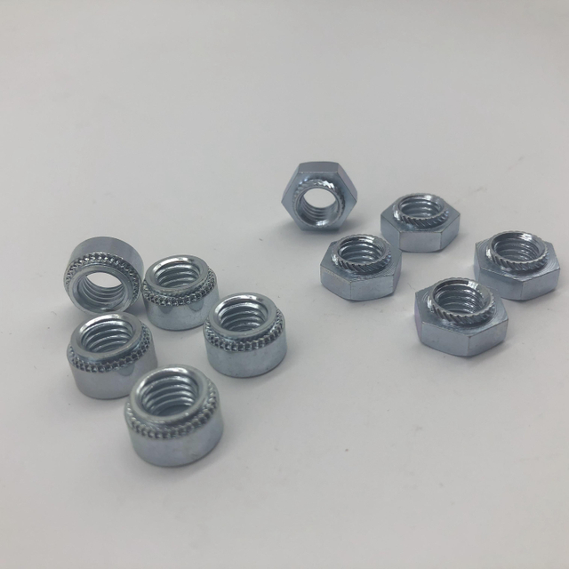 Hex Press Nut Trivalent Zinc Plating Straigjt Knurling M8-2