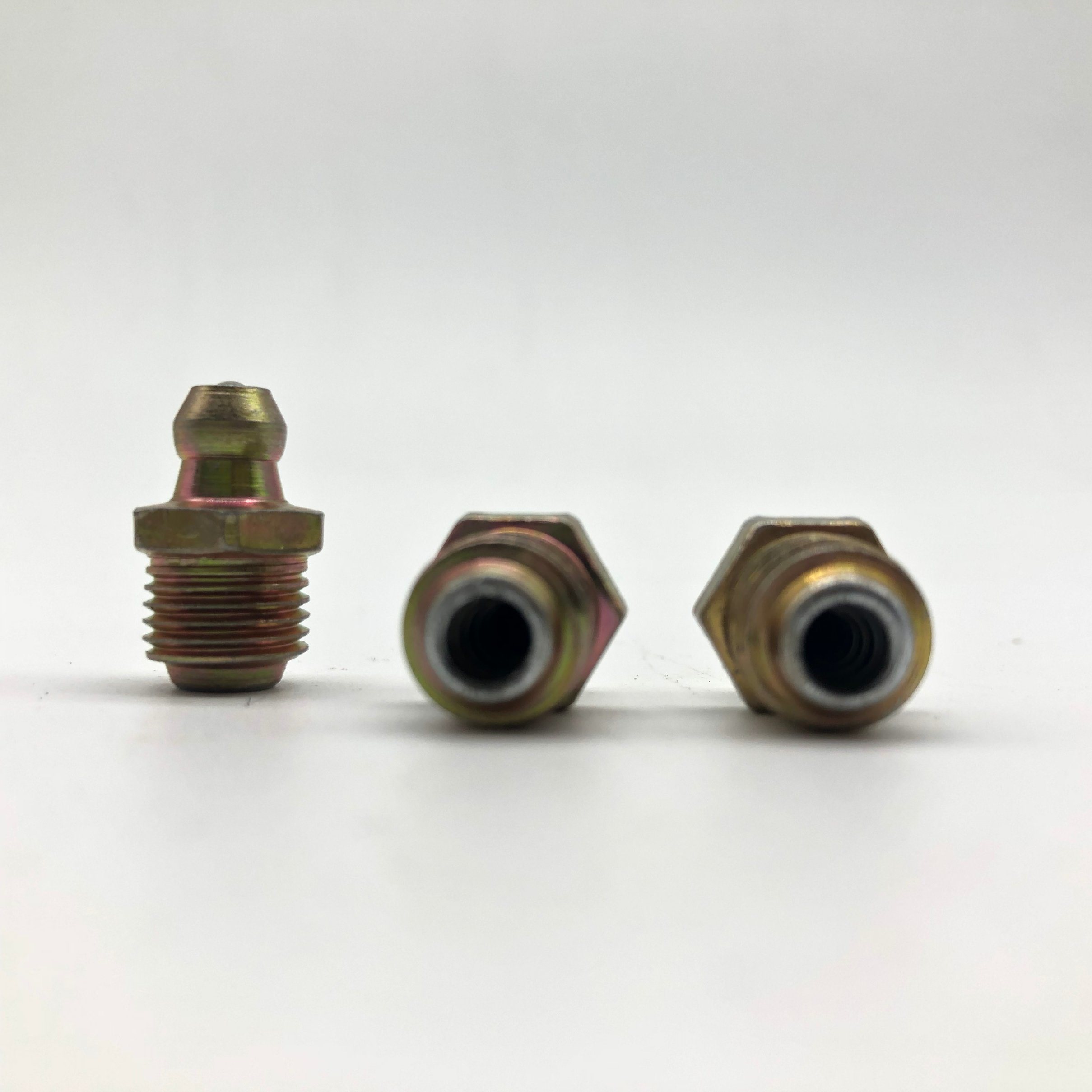 DIN71412 Straight Grease Nipple Fitting 1/4-Unf yellow zinc