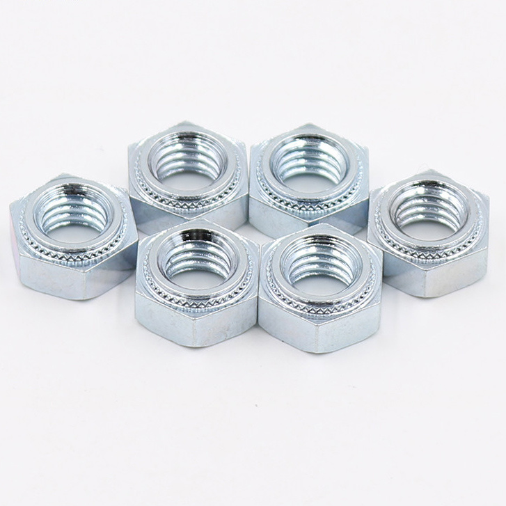 Hex Press Nut Trivalent Zinc Plating Slanted Knurling