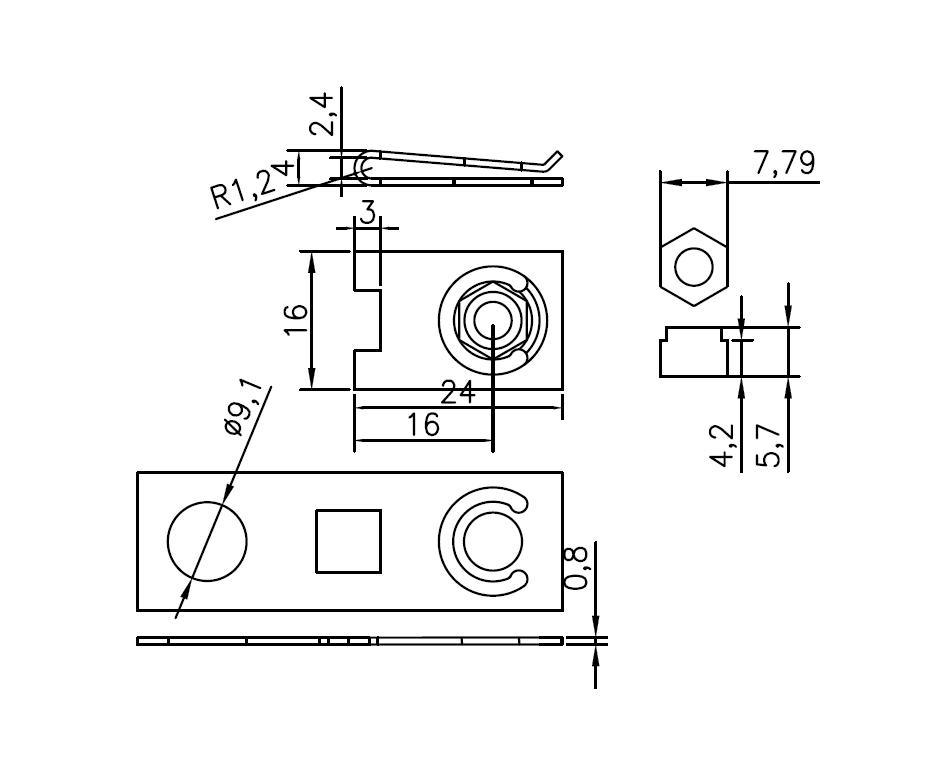 U Nut A75 24X16xm5 Clip Nut