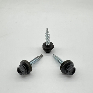 Steel Self-Drilling Screw P4 #12-14X32 Ral 6011 Hex Head & EPDM Washer