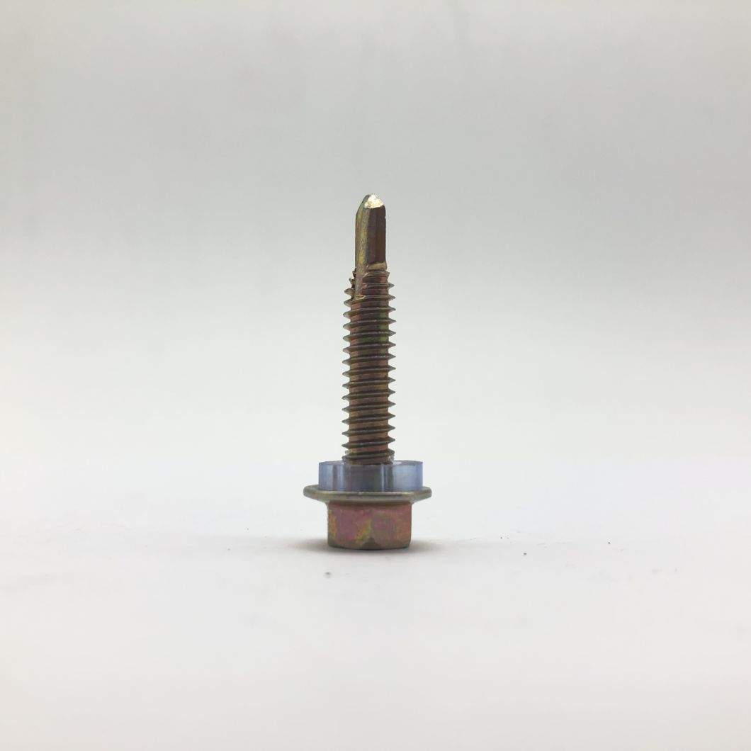 Yellow Zinc Drilling Screw Tapping Screw with Plastic Washer