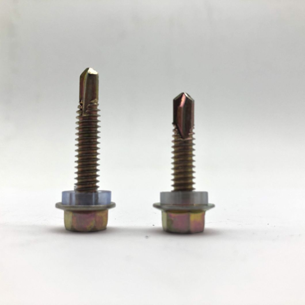 Yellow Zinc Drilling Screw Tapping Screw with Plastic Washer
