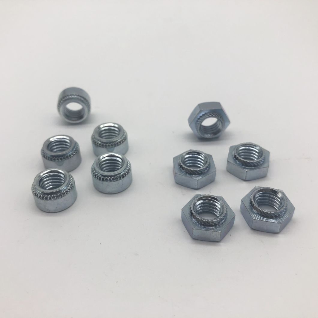 Hex Press Nut Trivalent Zinc Plating Slanted Knurling