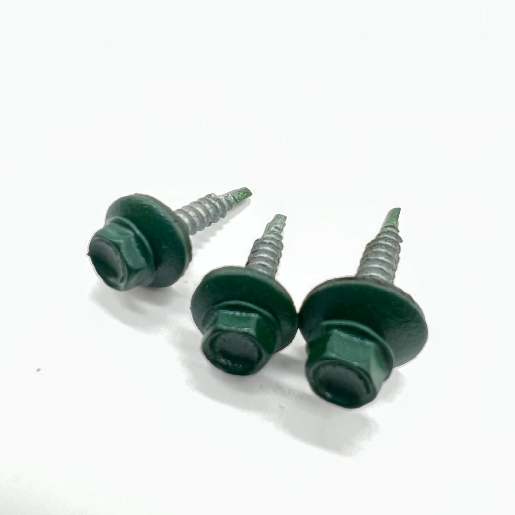 Steel Self-Drilling Screw P4 #14-14X45 Ral 9002 Hex Head EPDM Bonded Washer