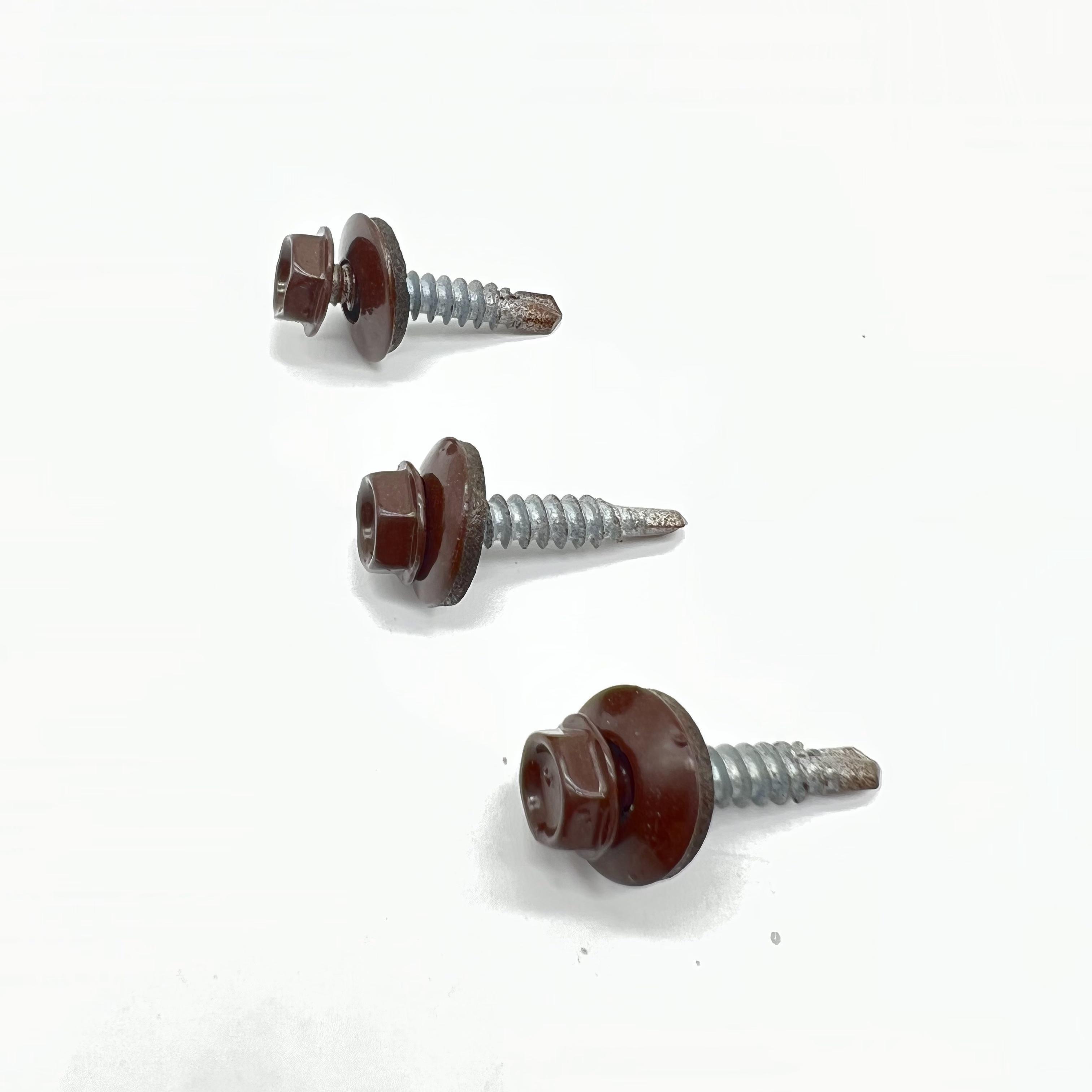 Self-Drilling Screw P1 #10-14X25 Ral 9002 Hex Head EPDM Bonded Washer