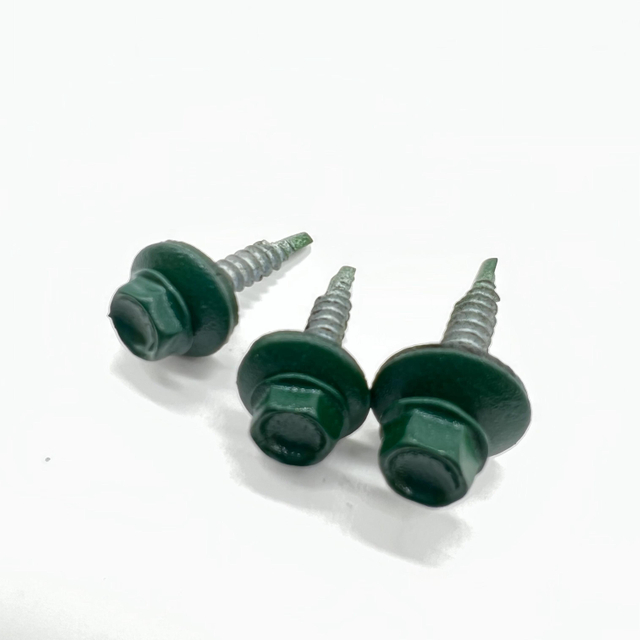 Steel Self-Drilling Screw P4 #14-14X45 Ral 9002 Hex Head EPDM Bonded Washer