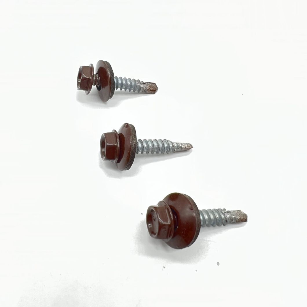 Self-Drilling Screw P1 #10-14X25 Ral 9002 Hex Head EPDM Bonded Washer