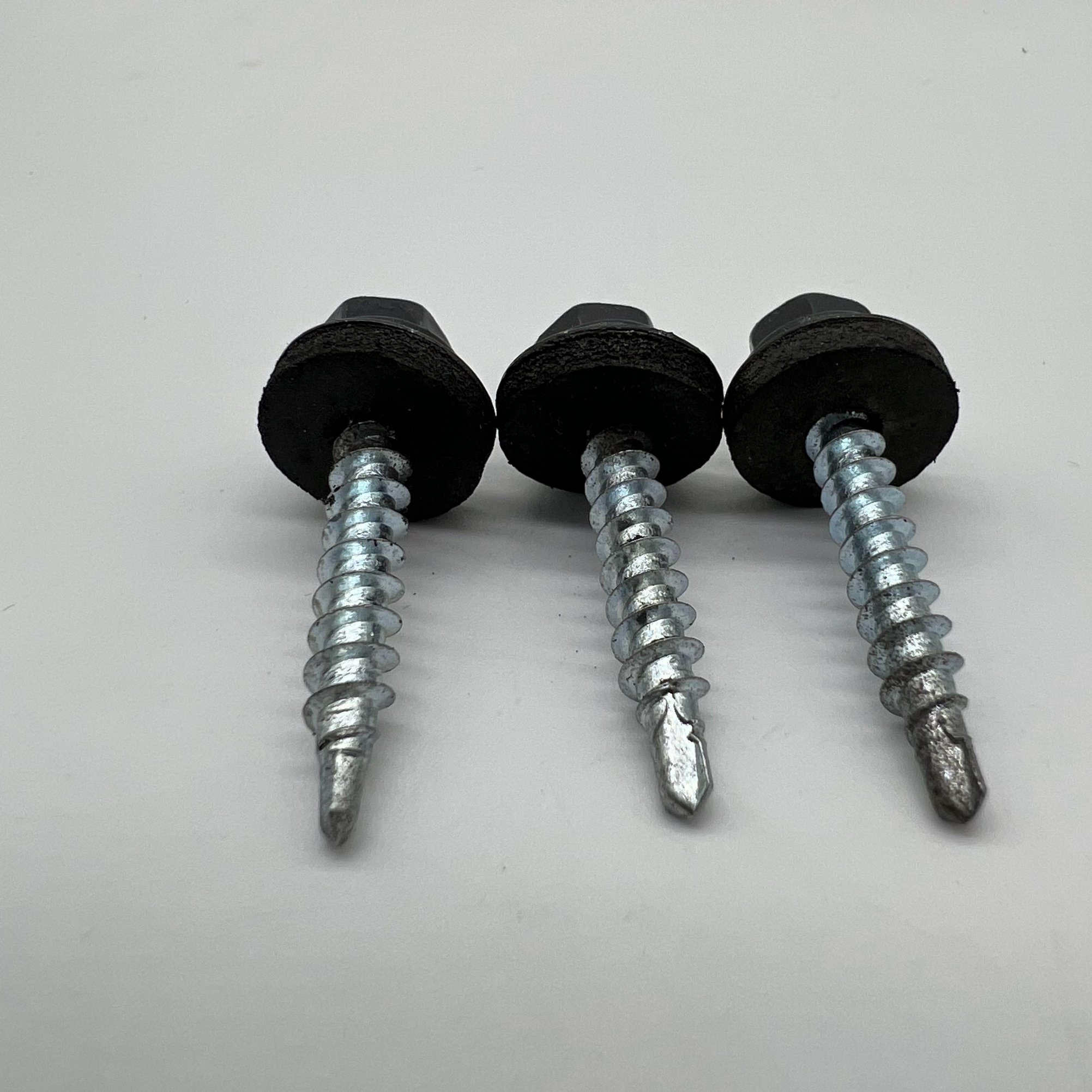 Steel Self-Drilling Screw P4 #12-14X32 Ral 6011 Hex Head & EPDM Washer