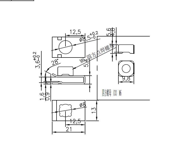 U Nut Clip Nut U Nut A68 21X13xm6