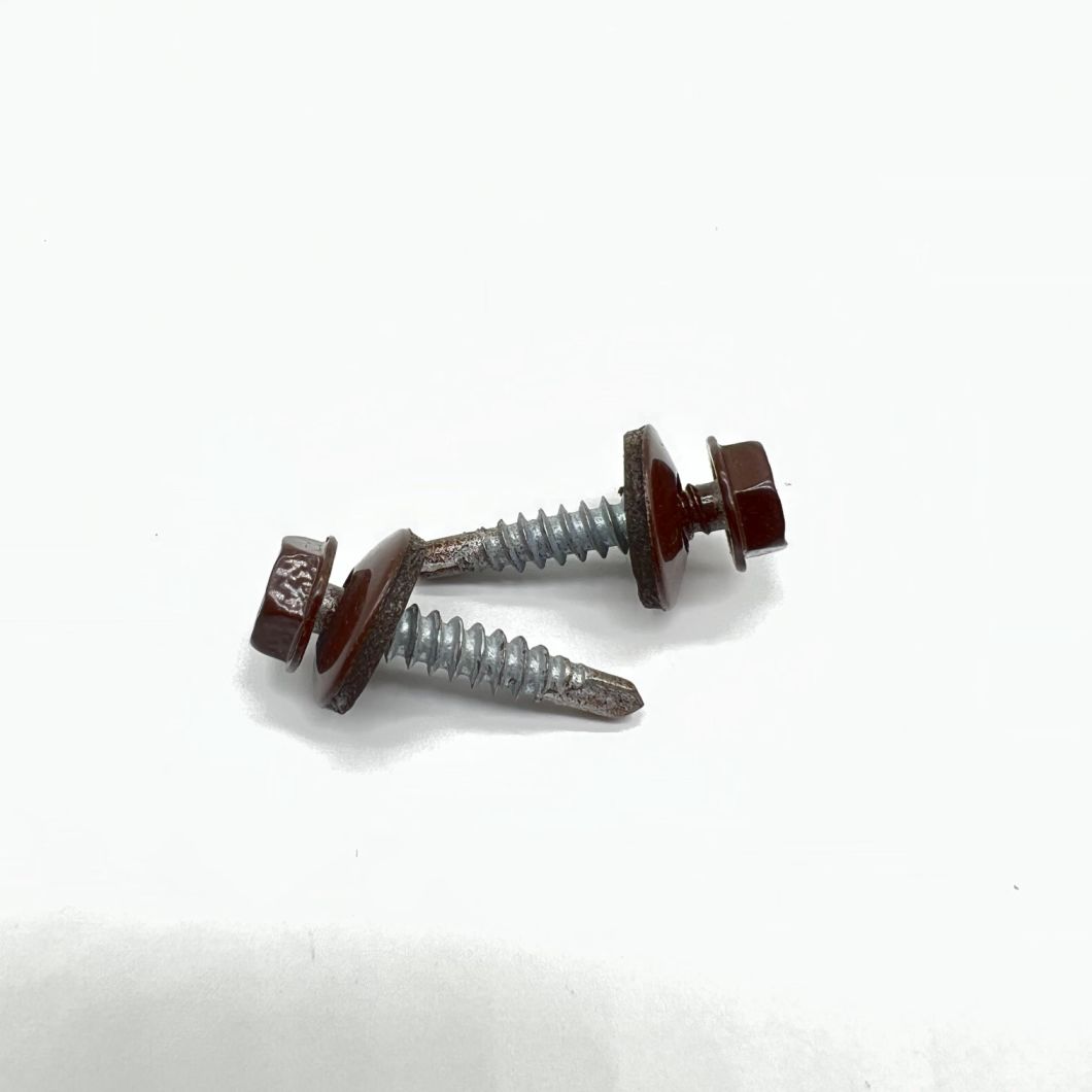 Self-Drilling Screw P1 #10-14X25 Ral 9002 Hex Head EPDM Bonded Washer