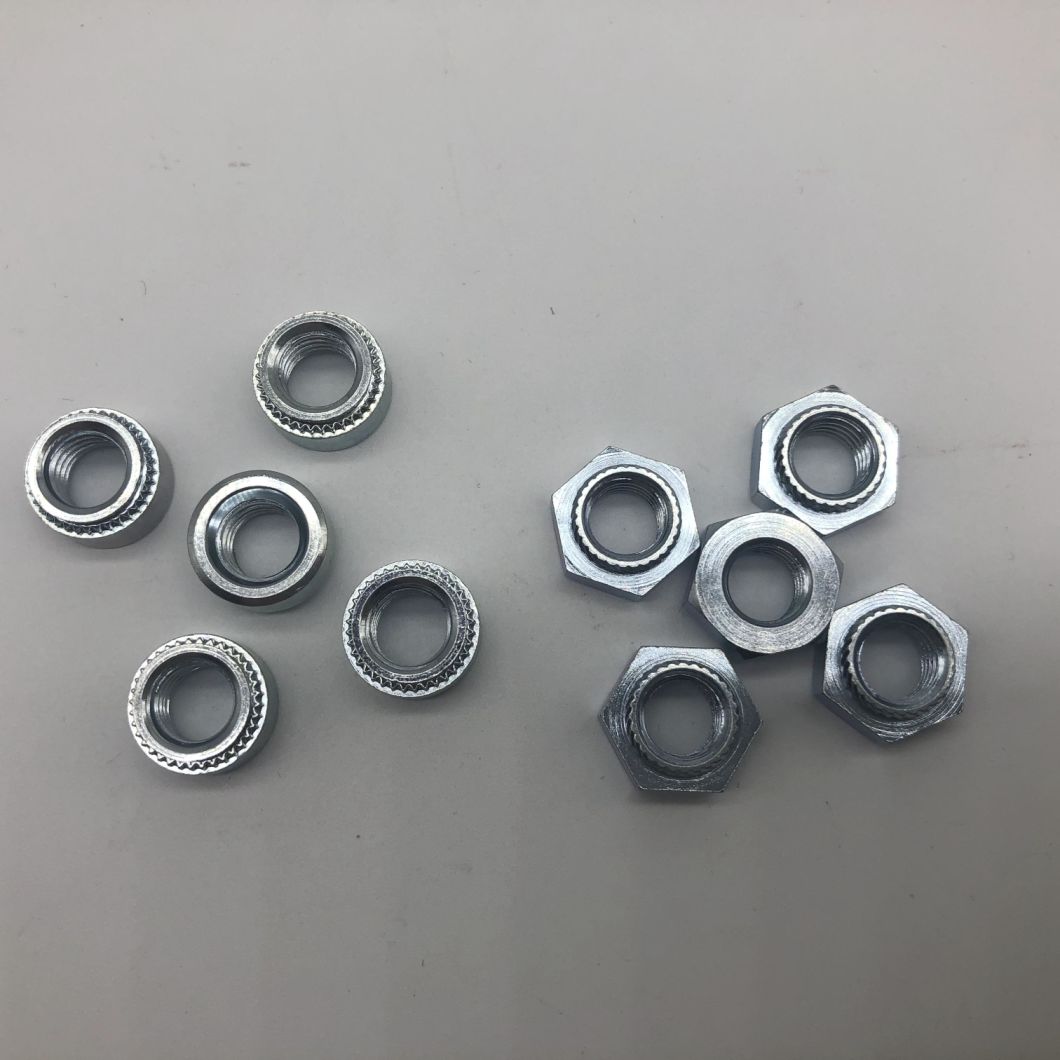 Hex Press Nut Trivalent Zinc Plating Straigjt Knurling M8-2