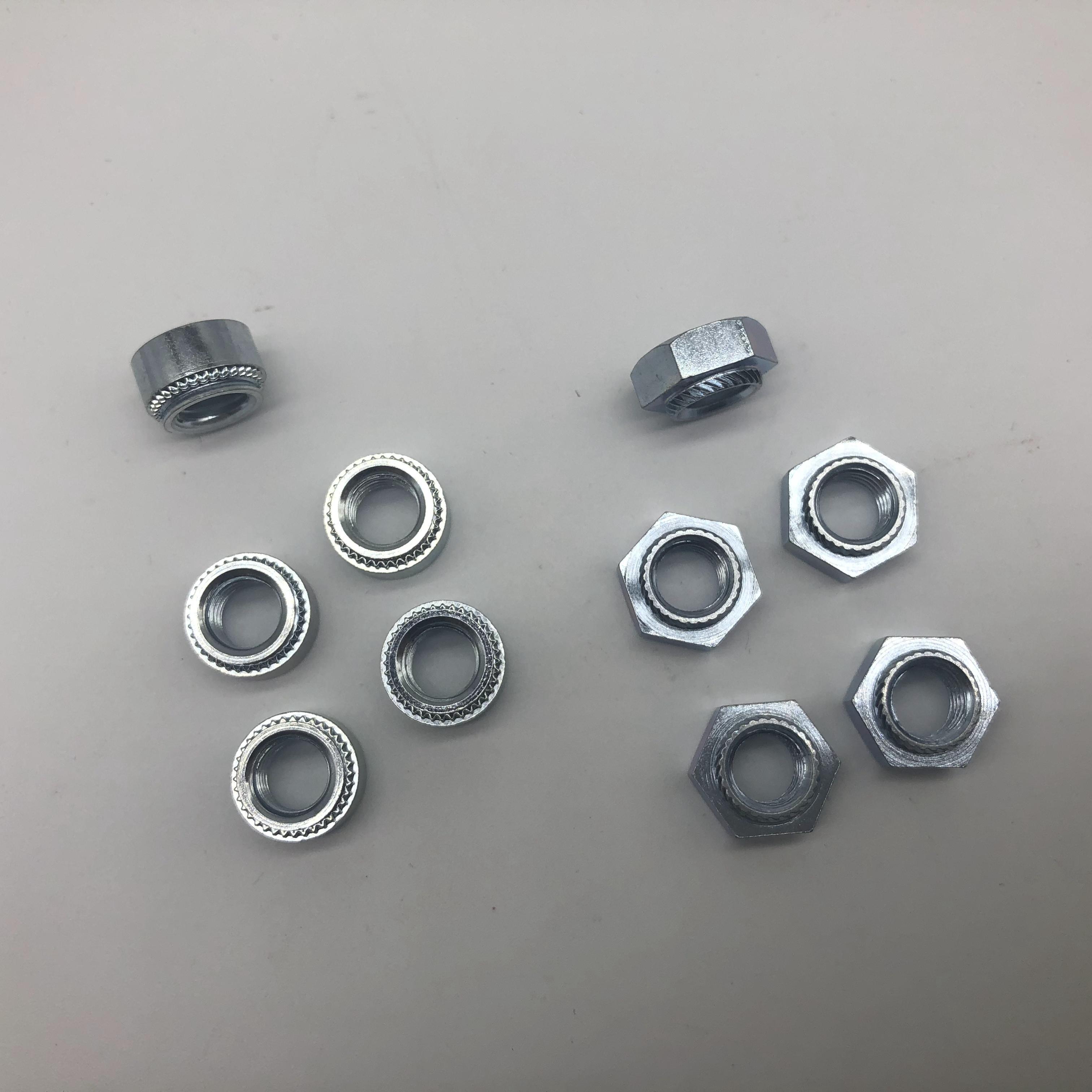 Hex Press Nut Trivalent Zinc Plating Straigjt Knurling M8-2