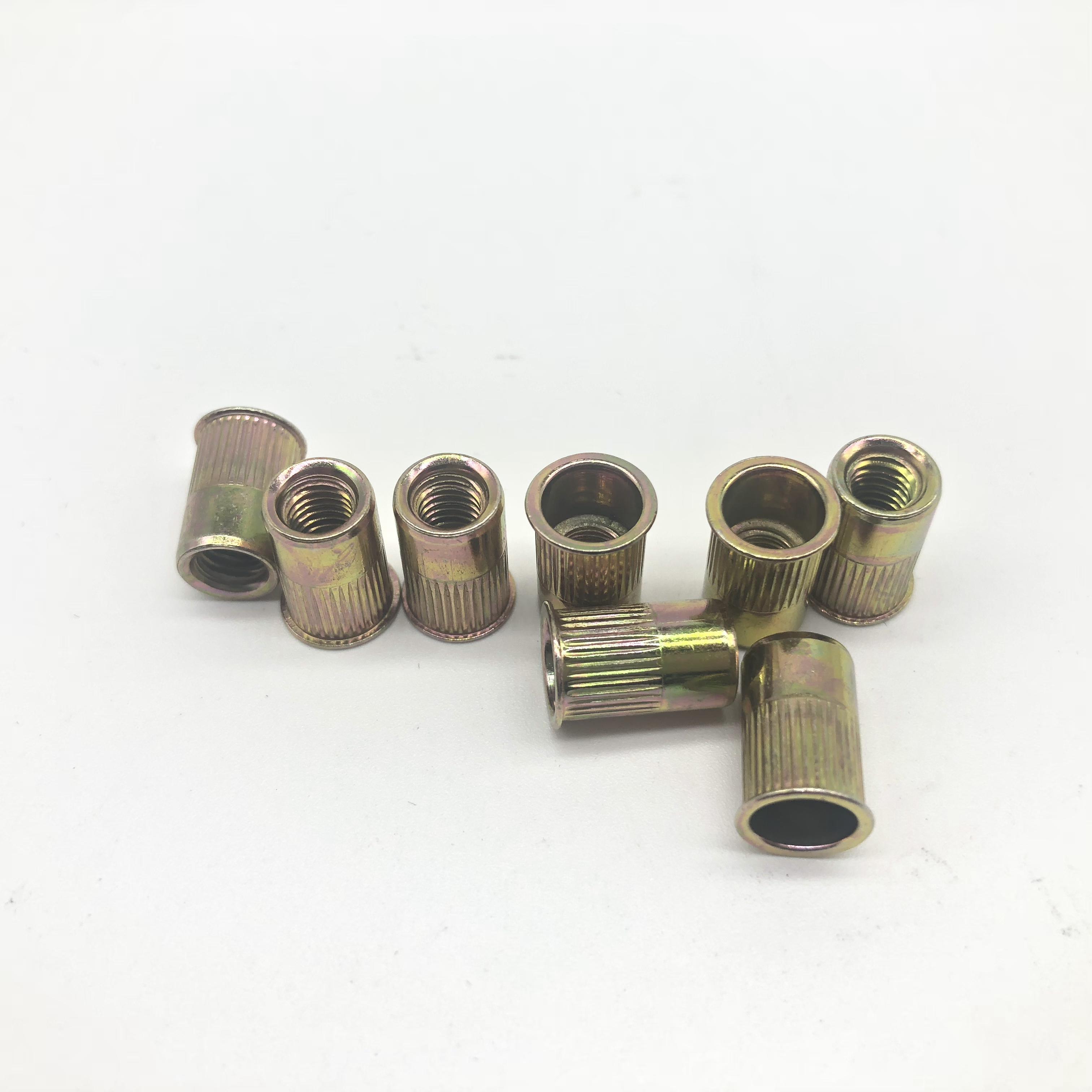 Flat Head Open End Knurled Shank Rivet Nuts