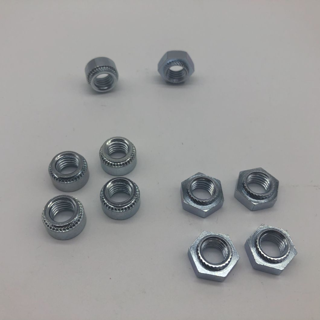 Hex Press Nut Trivalent Zinc Plating Slanted Knurling